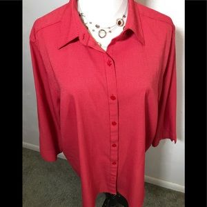 Christopher & Banks Red-Checked Top, XL